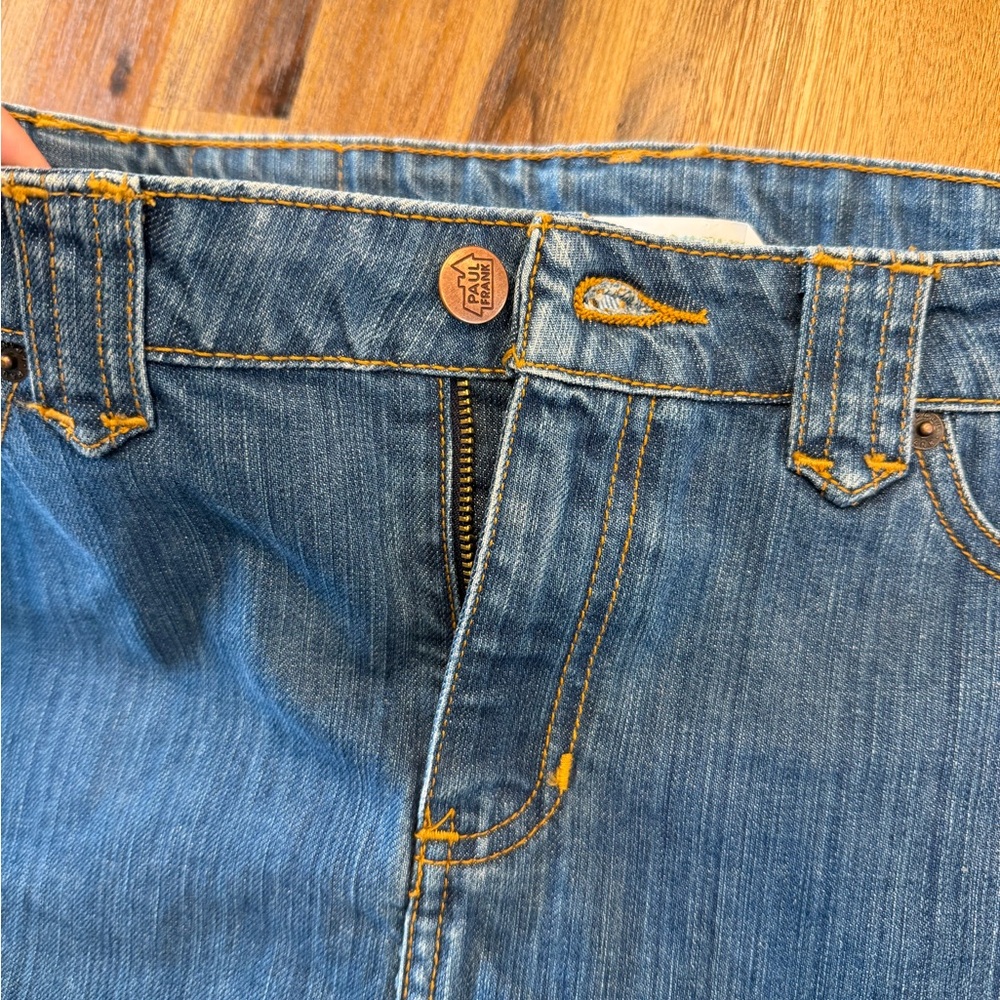 Paul Frank vintage dead stock Denim Mini Skirt Union Jack Pocket Embroidery 11 - Picture 3 of 10